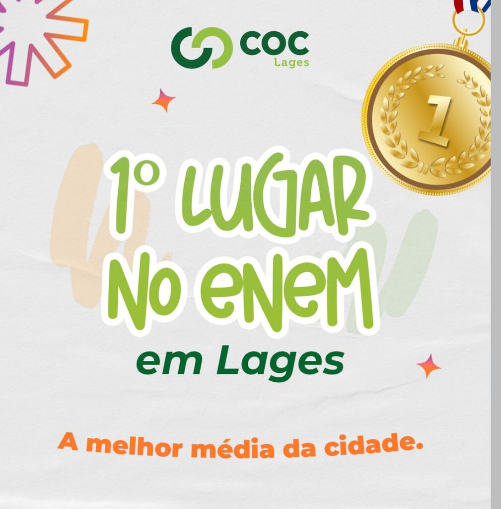 COC Lages conquista o 1º lugar no ENEM entre as escolas privadas da cidade